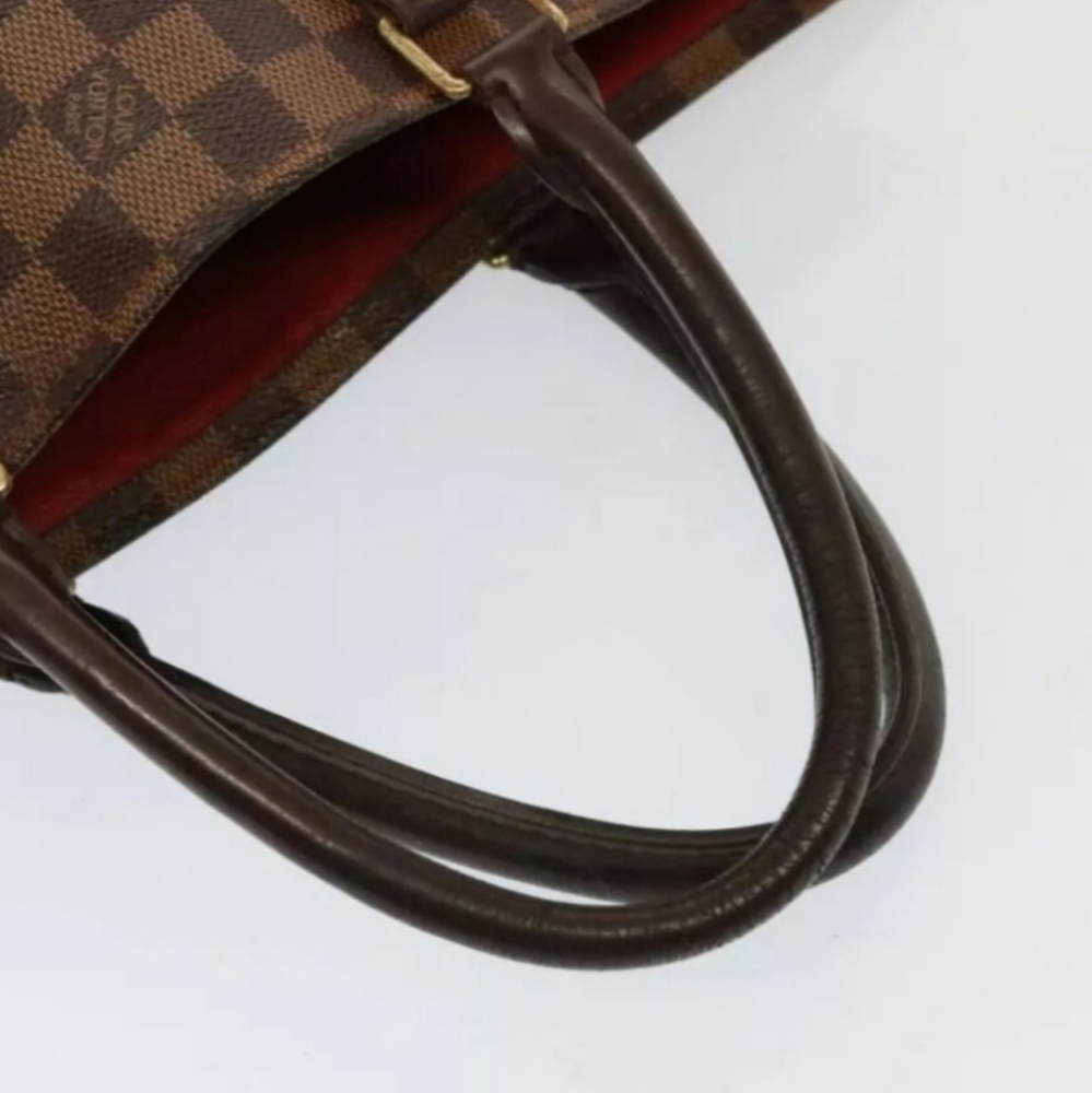 Louis Vuitton Brown Tan Sac Plat Tote Bag with Iconic Damier Ebene Coated Canvas - Picture 2 of 10